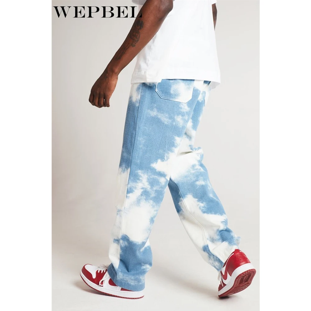 Blue tie dye jeans Clearance