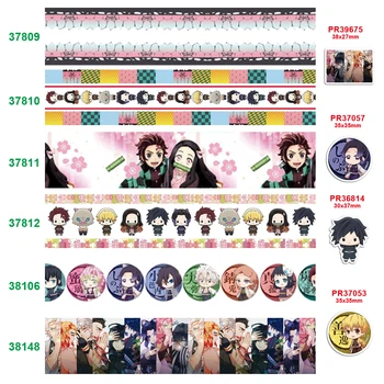 

Free shipping 50 yard per size cartoon ribbon printed grosgrain ribbon 37809