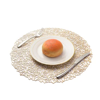 

New Placemats PVC Round Coaster Pads Insulation Table Placemat Non-slip Mats Western Mat For Kitchen Table