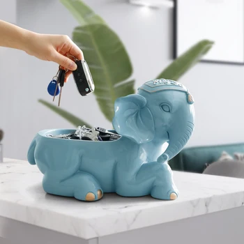 

RESIN ELEPHANT FIGURINES FOR GIFT LIVING ROOM OFFICE MODERN HOME DECORATION ACCESSORIES DESKTOP KEY PHONE STORAGE BOX ORNAMENTS