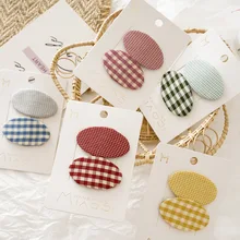 Yi Shu/детские заколки для девочек; Милые универсальные BB клипсы; яркие цвета; оголовье в клеточку; аксессуары для головы