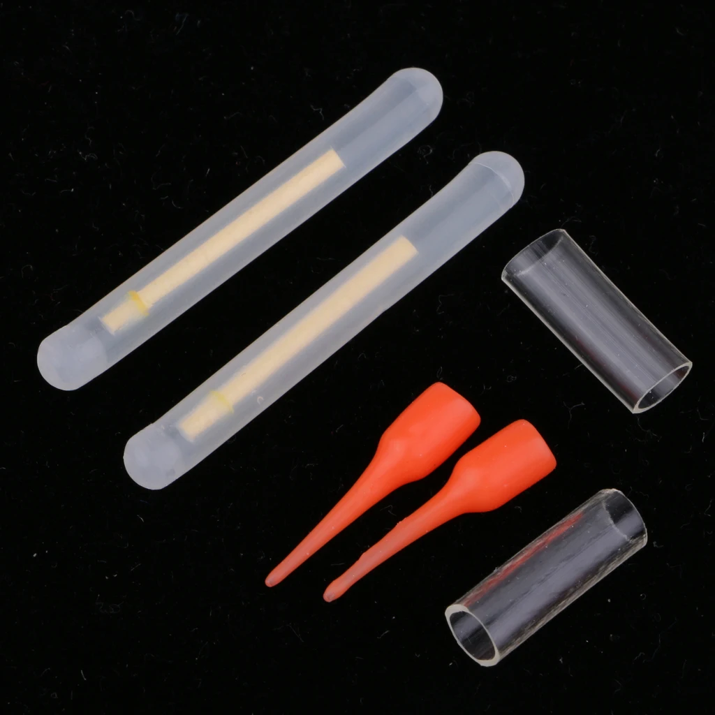15pcs Portable Luminous Clip on Rod Tip Night Fishing Glow Light Stick Bite Indicator Night Light Alert with Box