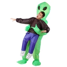 Надувной костюм талисмана страшный зеленый инопланетянин динозавр маскарадный костюм для взрослых животных Хэллоуин Пурим Вечерние