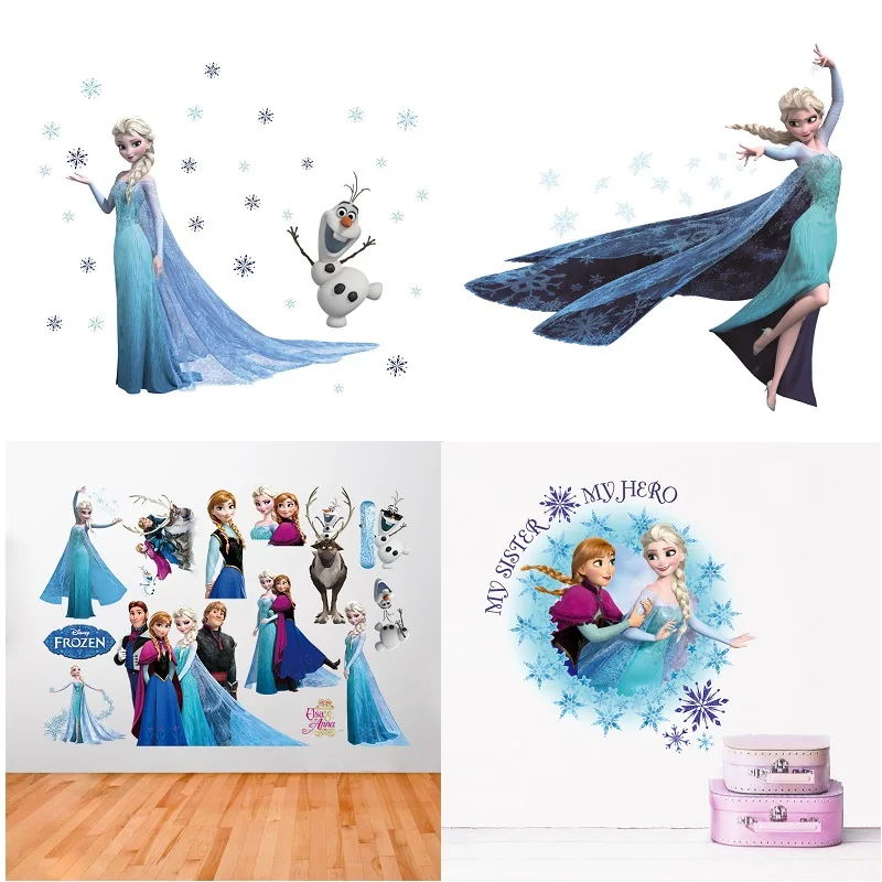 Cute Snow Queen Anna Princess Wall Decal 3D Cartoon Sticker Kids Bedroom Nursery Decor Mural Poster Wallpaper Girls gift | Дом и сад
