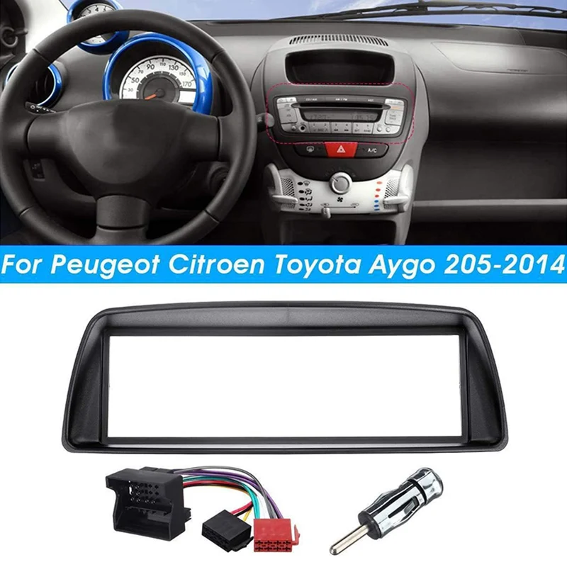Car Radio Fascia Panel Frame 1 Din CD DVD Dash o Interior Cover Trim for Citroen C1 Toyota Aygo Peugeot 107 | Автомобили и