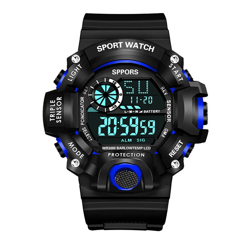 Multifunction Sports Watch Display Date Calendar Week Alarm Unisex Watch Military Stopwatch Professional Clock Reloj Hombre 2022 