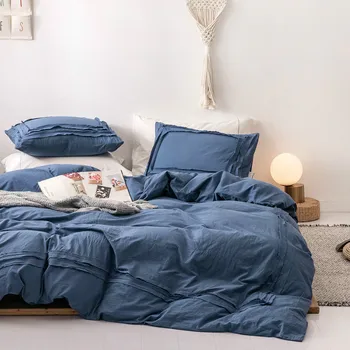 

Bedding Set Cotton Solid Color Home Textile Twin King Queen Bed Set Bedclothes with Bed Sheet Pillow Case Comforter