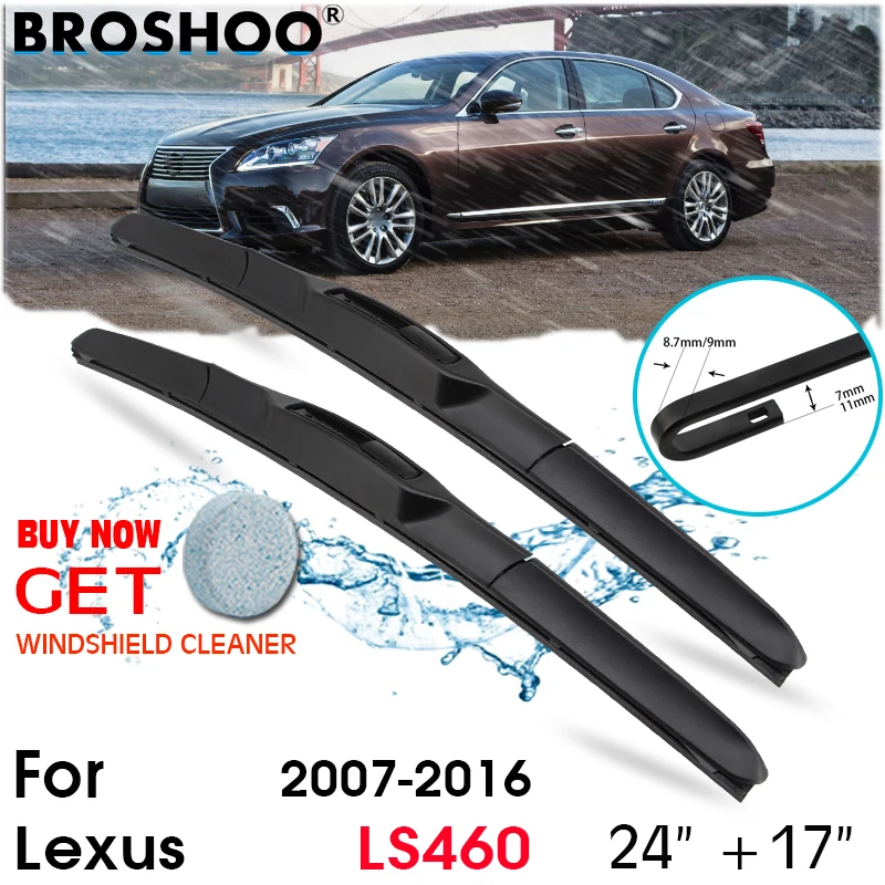 

Car Wiper Blade Front Window Windscreen Windshield Wipers Blades J hook Auto Accessories For Lexus LS460 24"+17" 2007-2016