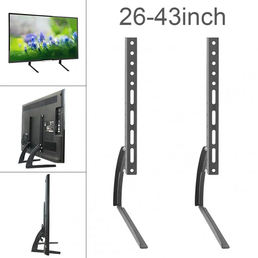 26''-43" 25KG TV Stand Base Bracket for Plasma LCD Flat Screen Height Adjustable Monitor Mount Anti-Skid Rubber | Электроника