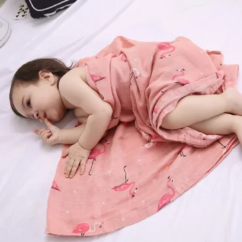

Bamboo Cotton Baby Blankets Muslin Newborn Swaddle Wrap Stroller Cover Mutli-functional Nursing Covers 120*120cm Baby Stuff