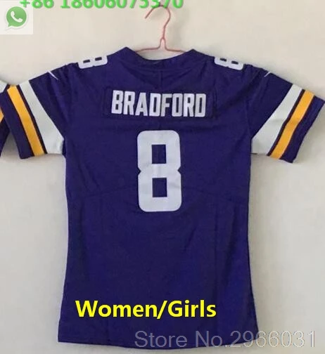 Миннесота,, качественная женская футболка 8 Sam Bradford 14 stefon diggs 19 adam thilen 22 Harrison Smith 33 Dalvin Cook - Цвет: for women