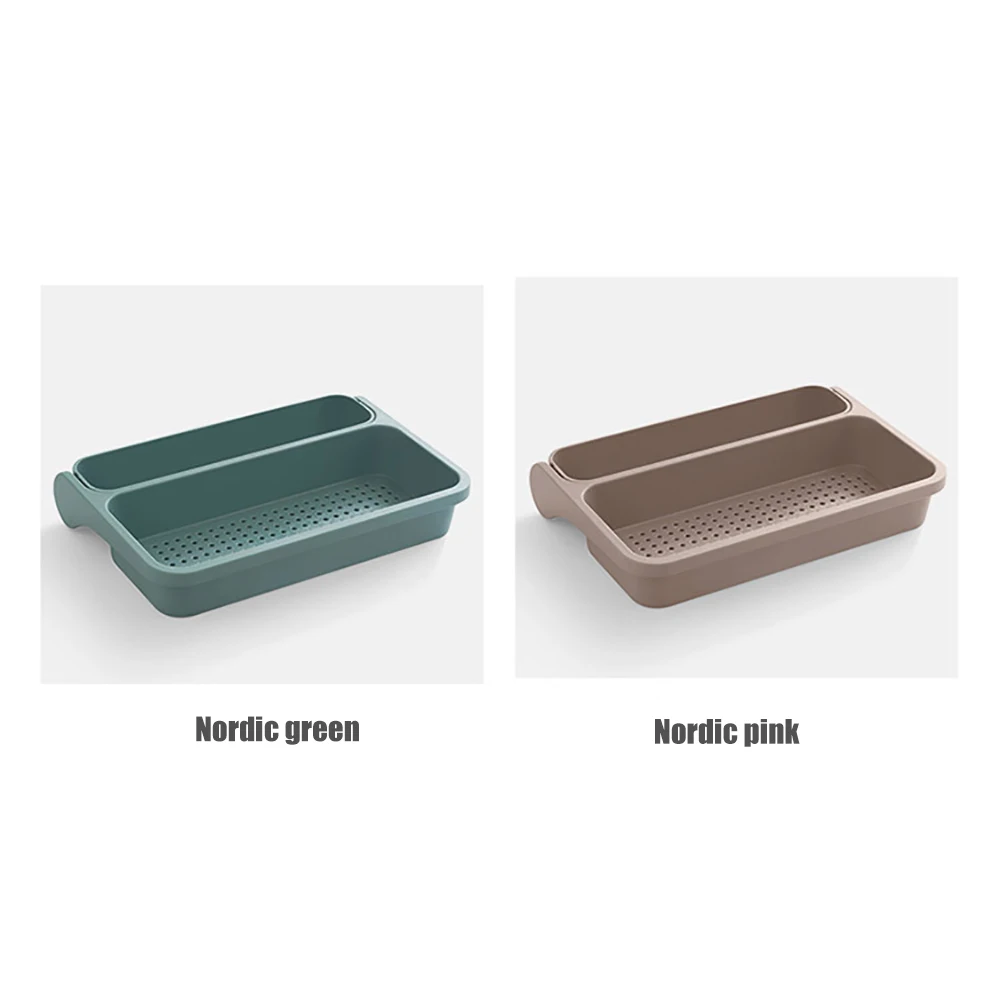 Multifunctional Dish Folding Drain Rack Sink Hanging Storage Rack Kitchen Accessories Punch Free Sponge Dry Towel Organizer
