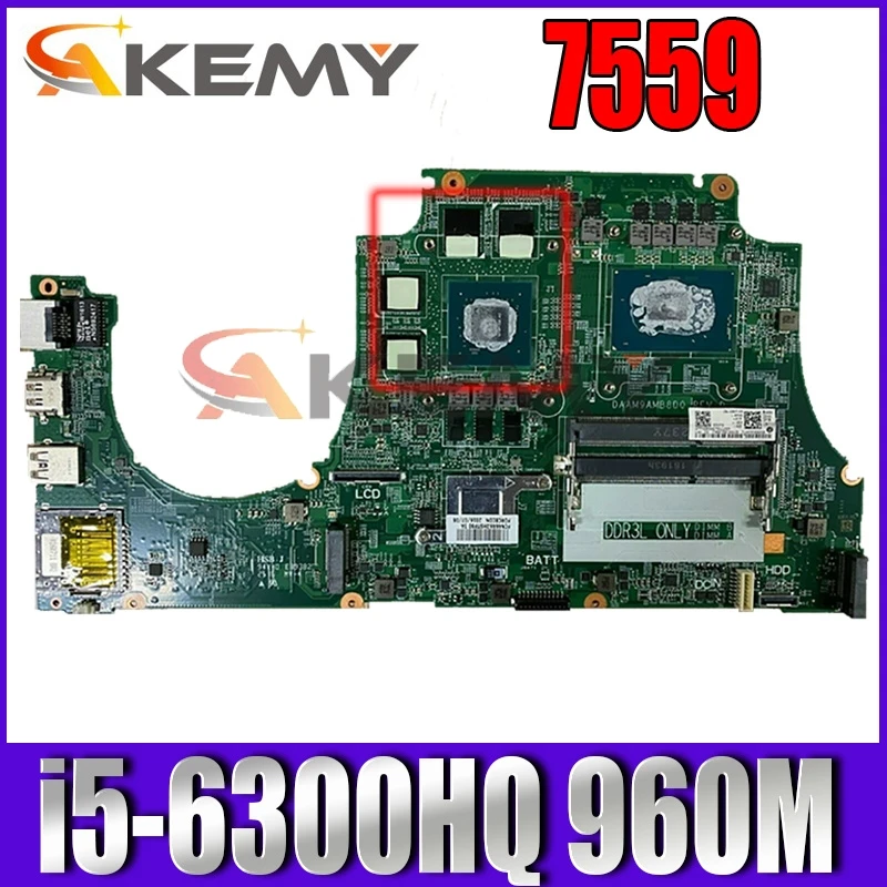 US $196.83 100 working 0NXYWD CN0NXYWD for dell Inspiron 15 7559 laptop motherboard DAAM9AMB8D0 mainboard with i56300HQ CPU  960M GPU