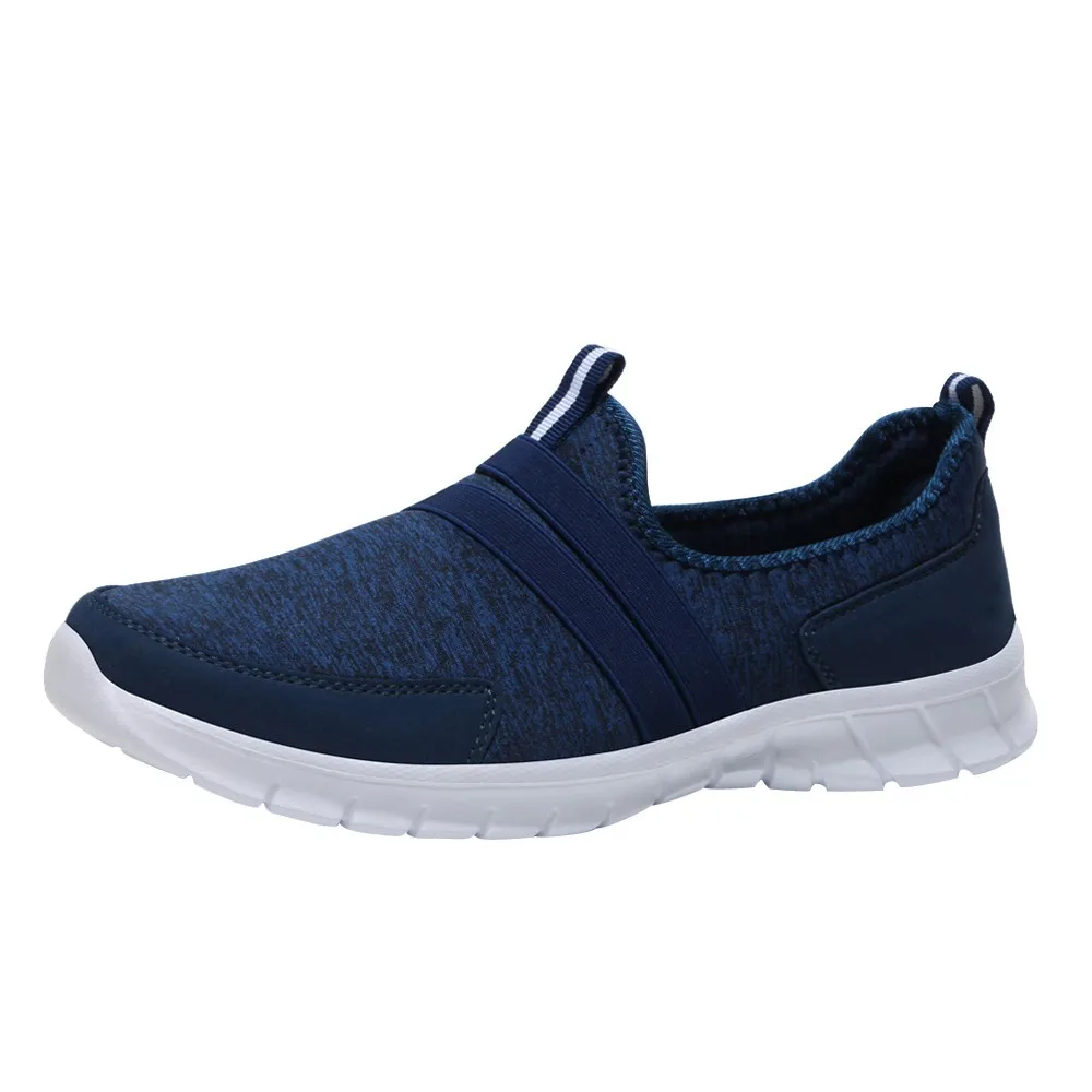 Fashion Mesh Soft Shoes Comfortable Round Head Bottom Set Foot Casual Sports Shoes Lazy Shoes leisure and personality - Цвет: Тёмно-синий