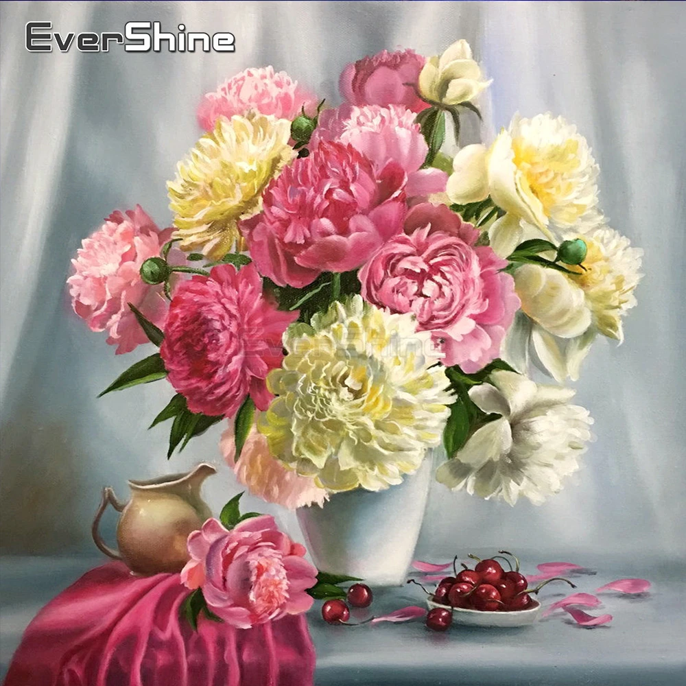 EverShine 5D DIY алмазная живопись цветы фотообои разы полноэкранная мозаика с
