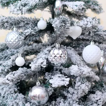 

50pcs Christmas Decor Hanging Ornament Ball Xmas Tree Hanging Pendant Christmas Ornaments Decor Kit Plastic Christmas Ball