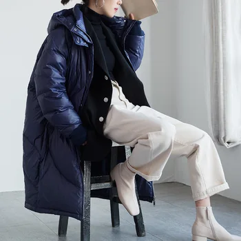 

Johnature Womens Winter Jackets And Coats 2020 New Thickened Hooded Long Coat Casual Solid Color Single Breasted Women Parka