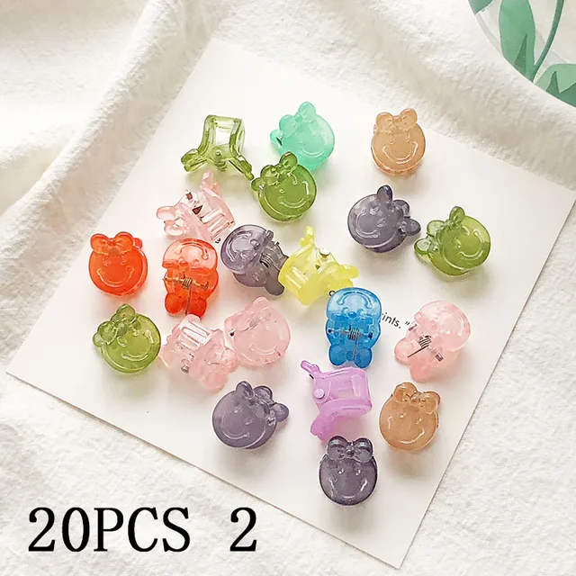 30/50PCS/Set Girls Cute Colorful Flower Star Mickey Small Hair Claws Kids Sweet Hairpins Hair Clips Fashion Hair Accessories 20pcs 2