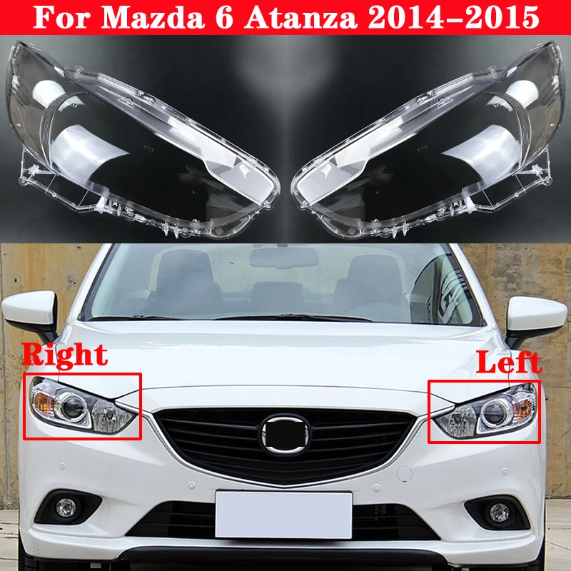 Pair Headlight Lens Cover LampShade For 03-2008 Mazda 6 Front Left & Right