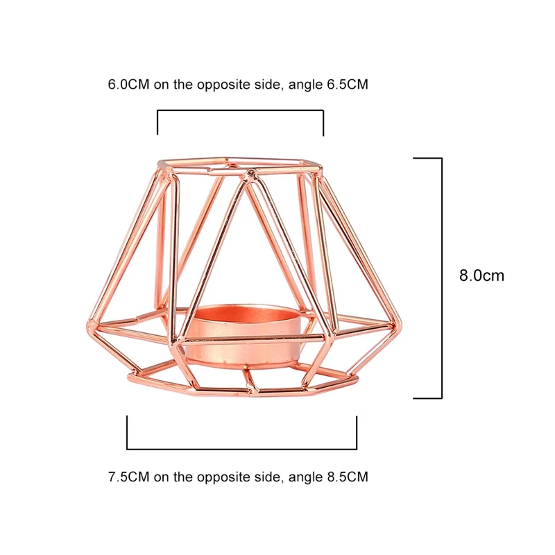 Розовое золото в скандинавском стиле кованые геометрические подсвечники для размещения подсвечник декоративное украшение для дома металлические поделки