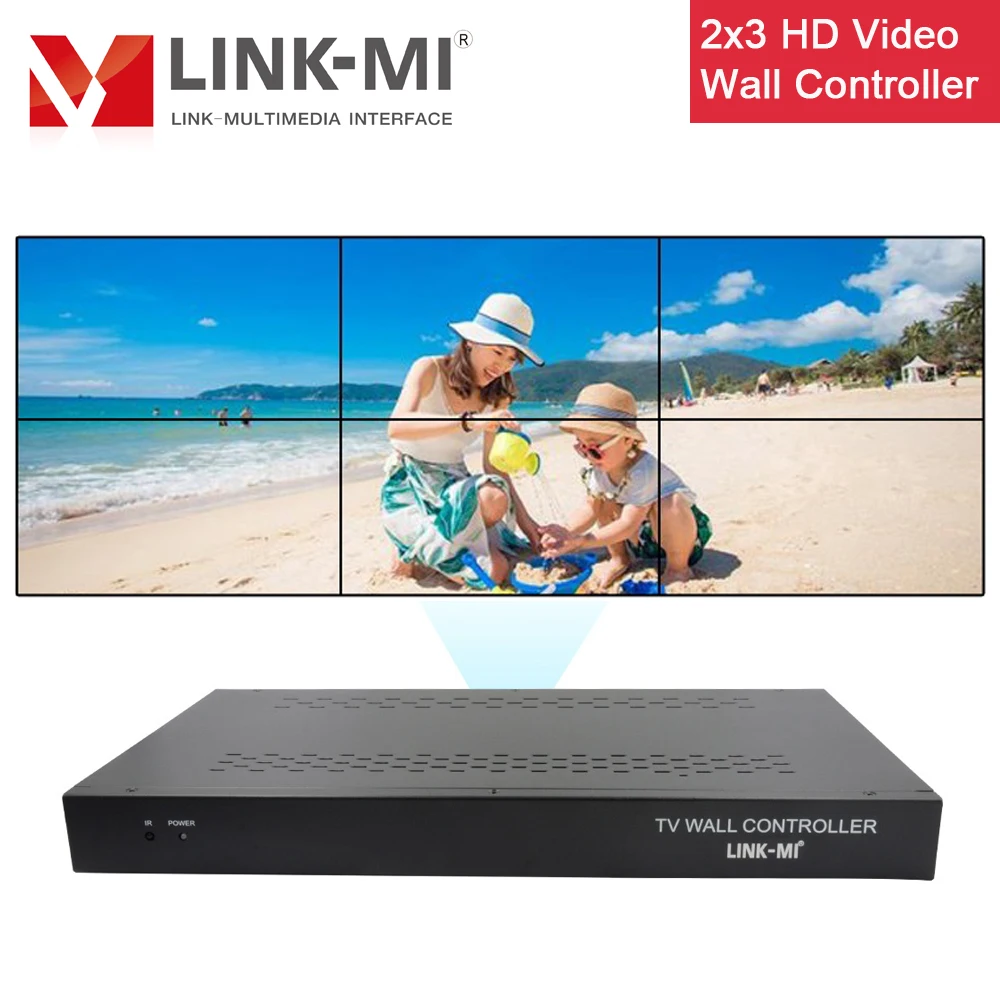 LINK-MI 2x3 контроллера видеостены для 6 дисплеев разъема HDMI USB VGA DVI входов Поддержка 3x2