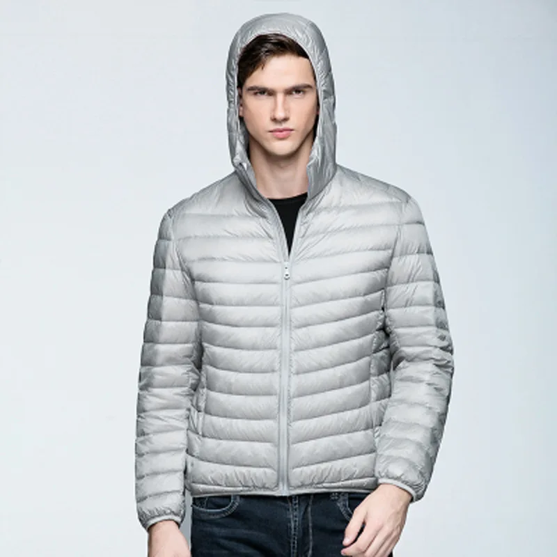 

New 2019 Autumn Winter Ultralight Mens Cotton Down Jackets Lightweight Overcoats Casual Classic Coats For Male Plus Size S-XXXL