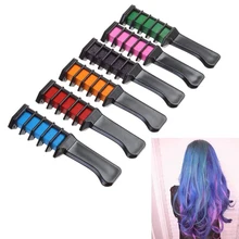 Одноразовые Модные 6 цветов временные Волосы Мел Цвет расческа краска Косплей красочные Волосы Стайлинг красящий пигмент Маленький гребень