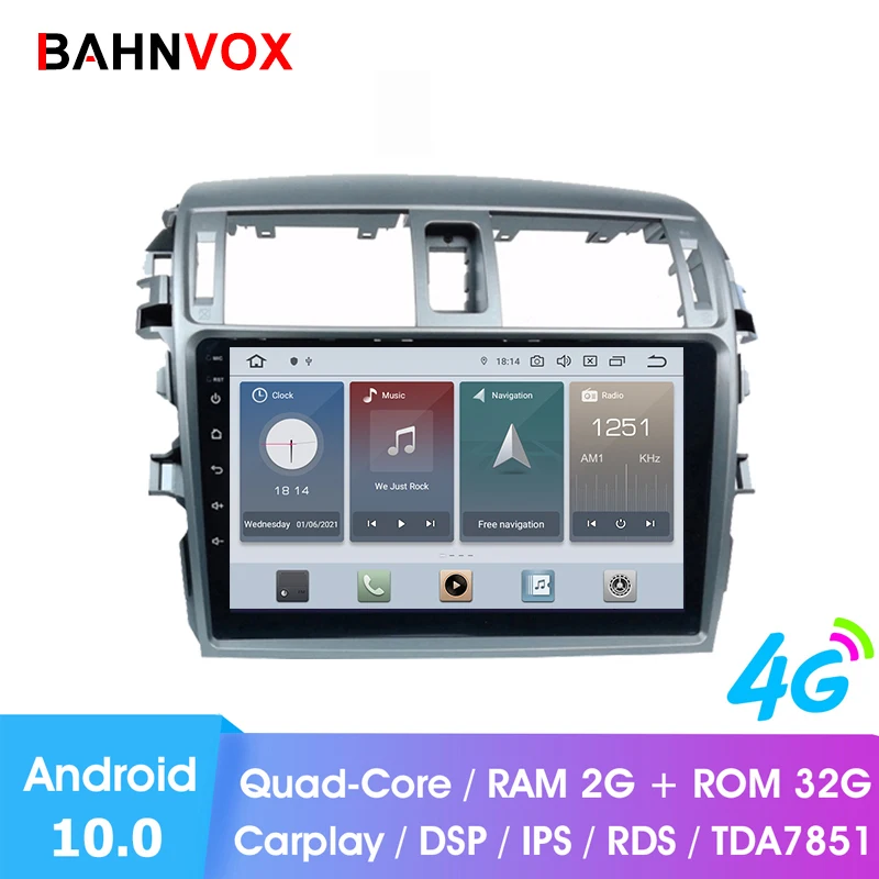 9&quot android 10.0 RAM2G car gps dvd player for Toyota corolla 2008 2013 radio multimedia navigation stereo head unit dsp | Автомобили и