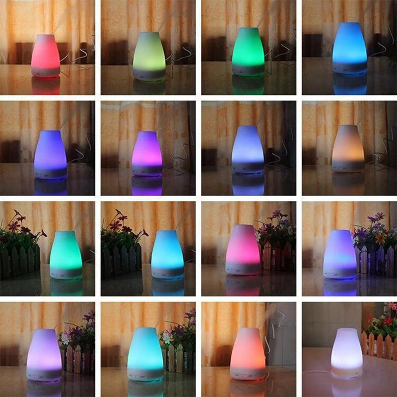 100Ml Elektrische Aroma Diffusor Luft Luftbefeuchter Ätherisches Öl Diffusor Aroma Lampe Aromatherapie Nebel Maker mit Fernbedienung EU Pl