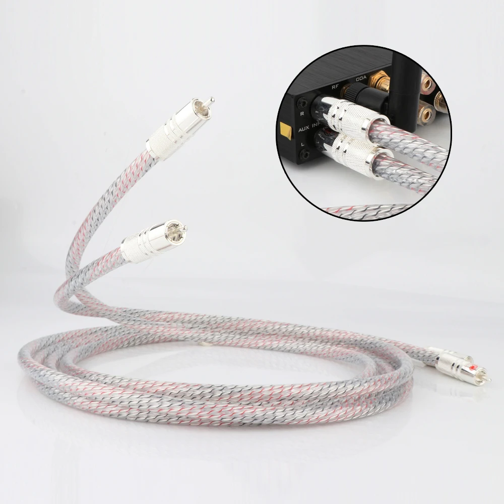 Coppia Nordost Valhalla Series 7N Cavo Hifi Stereo Rca Placcato Argento Cavo Audio Hi-Fi Da 2Rca A 2Rca Interconnet