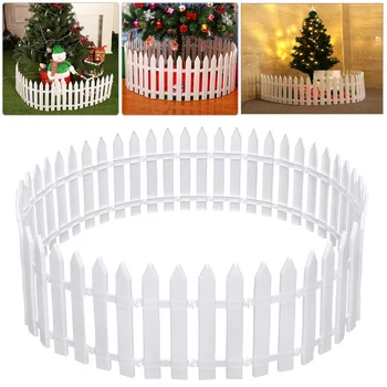 

30pcs Mini Plastic Barrier Simulation Fence Splicing Picket Fence Miniature for Christmas Decoration (White)