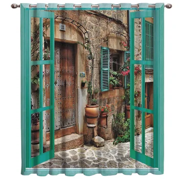 

Creative Windows View Streets Of The Old Mediterranean Town Window Treatment Hardware Sets Curtain