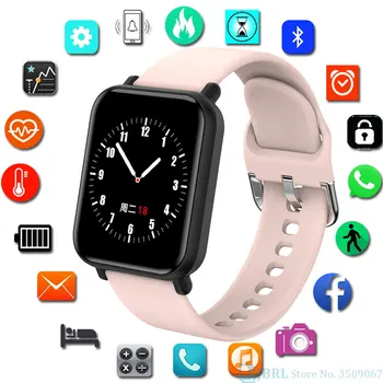 

Full Touch Smart Watch Women Men Smartwatch Electronics Smart Clock For Android IOS Fitness Tracker Square Bluetooth Smart-watch