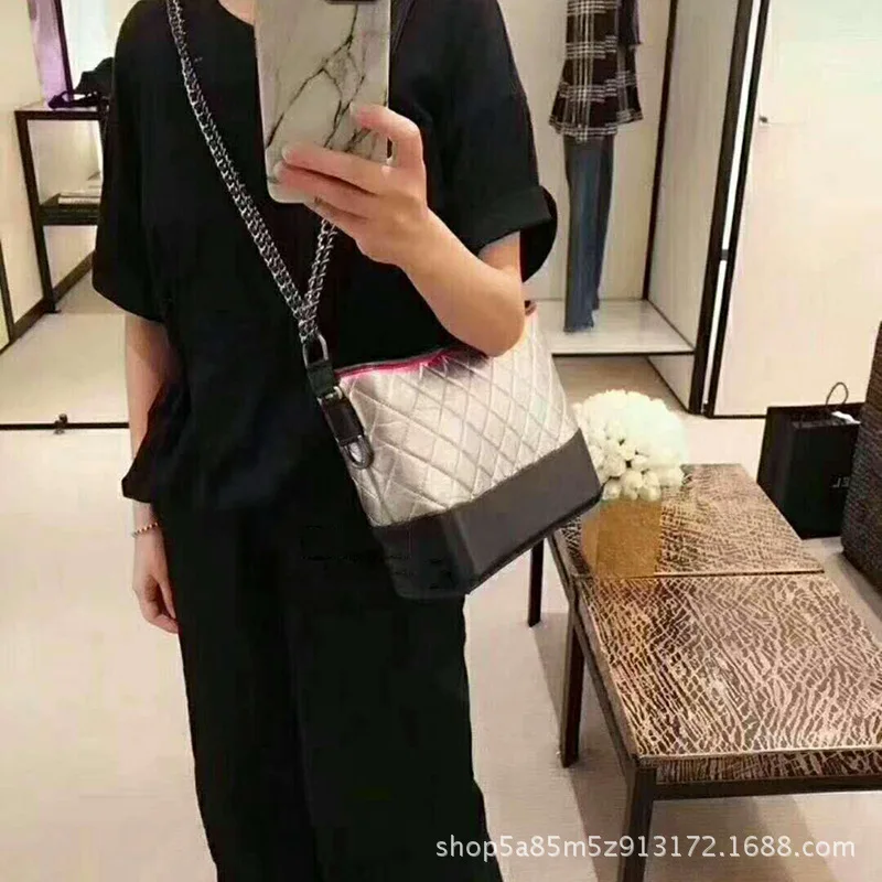 

Hobo Bag Women's Rhombus Chain Bag Graceful Genuine Leather New Style Crossbody Bag