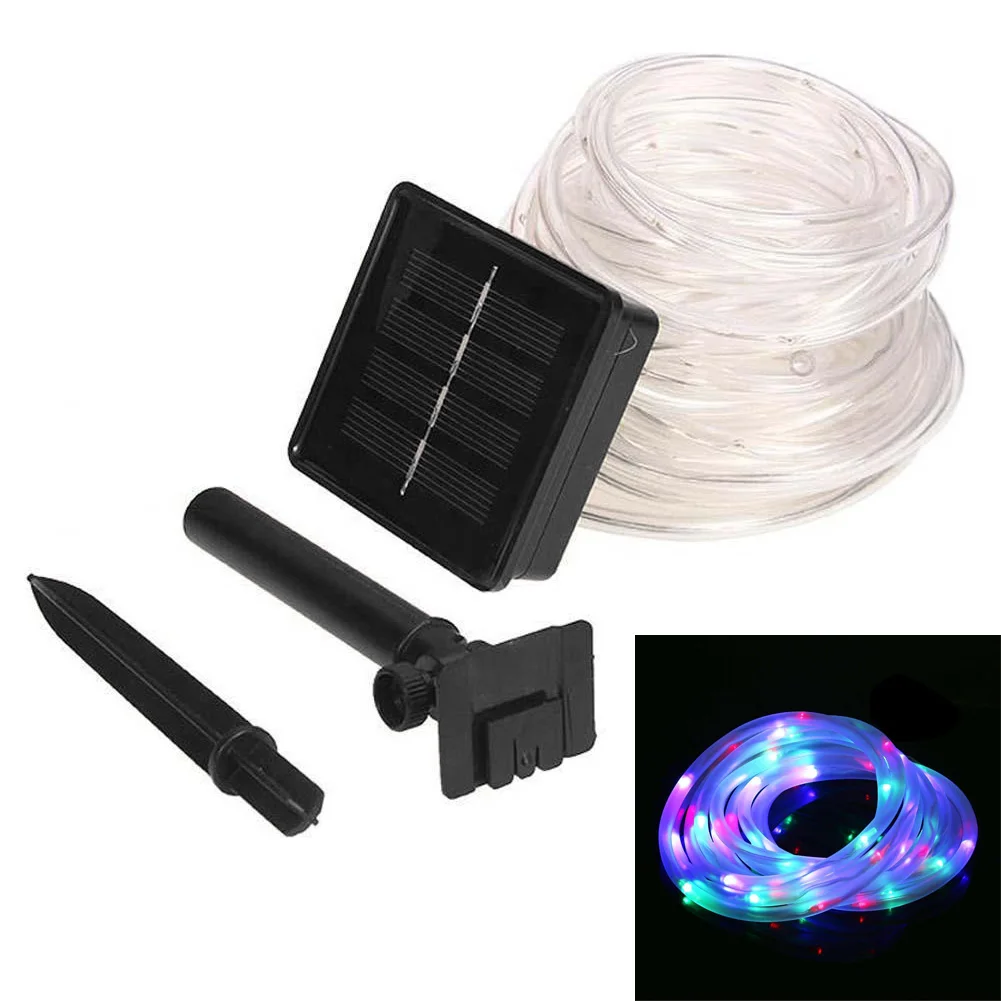 39.4FT Solar 100 LED STRIP Rope Tube Lights String Waterproof Outdoor Garden New