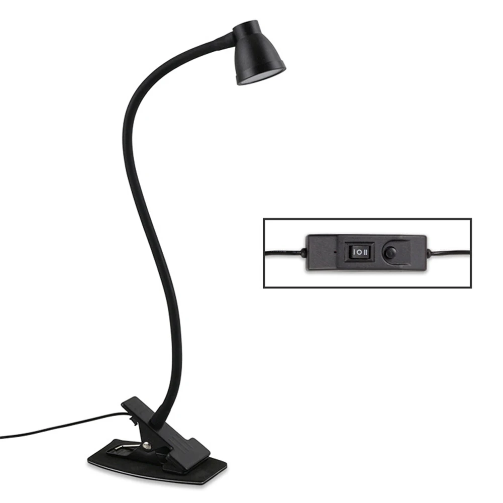 Bedside 360 Degree Rotatable Clip On Reading Bedroom Desk Lamp Plug Clamp Indoor USB Charging Home Decoration Portable - Цвет корпуса: Черный