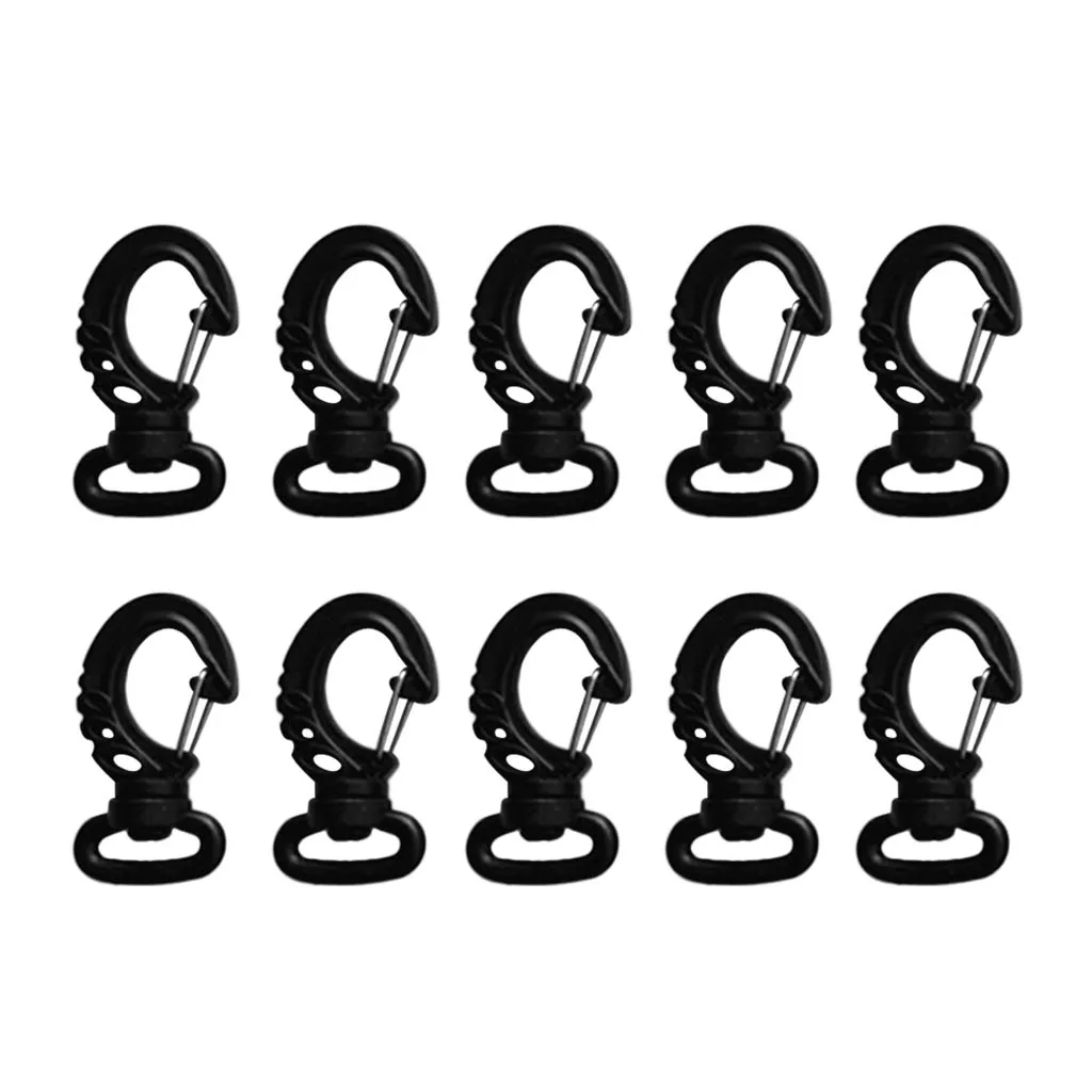 10x Strong Plastic Swivel Snap Hook Spring Clip For Scuba Diving 2cm Webbing