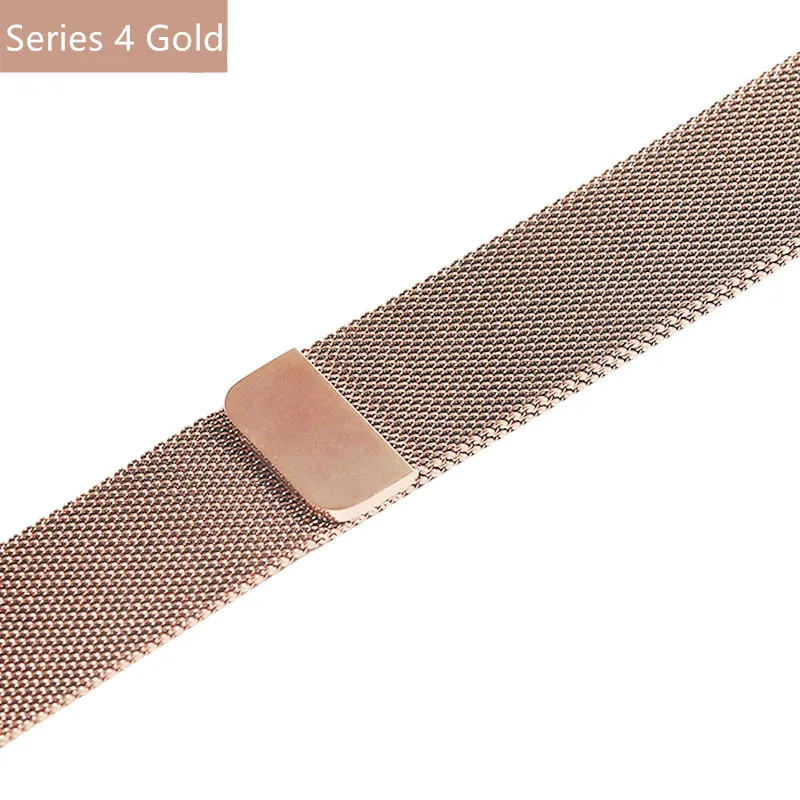 Series 4 gold Миланская петля для Apple Watch ремешок 44 мм 40 мм iWatch ремешок 42 мм 38 мм браслет для часов из нержавеющей стали Apple watch 5 4 3 2 - Цвет ремешка: Series 4 gold