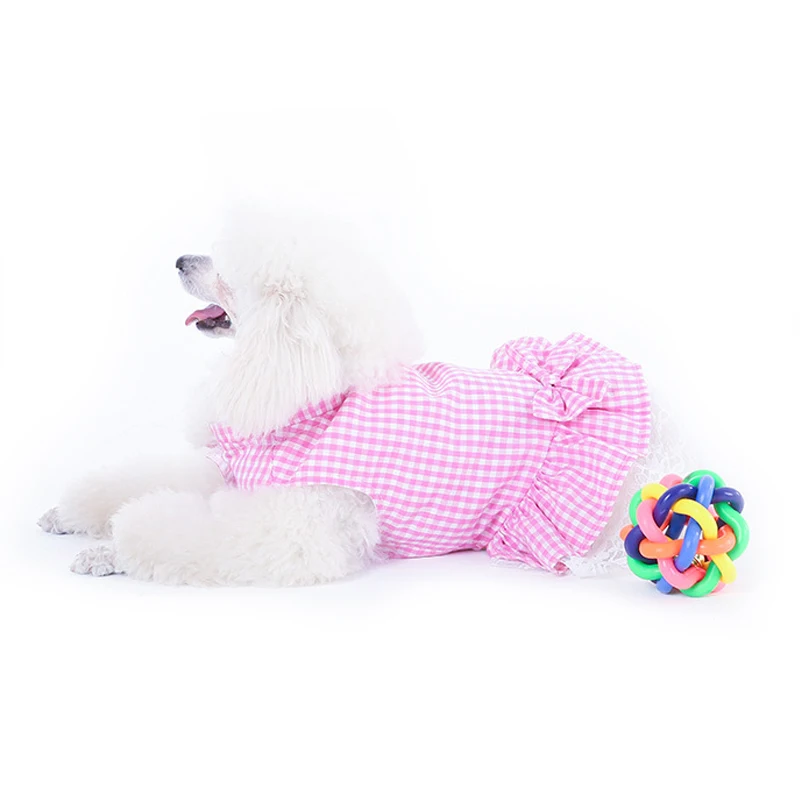 Pet Cat Clothes Small Medium Pet Cats Dogs Skirts Spring And Summer 4 Color XS-L Pet Supplies For Cute Lattice Lace Cat Dress