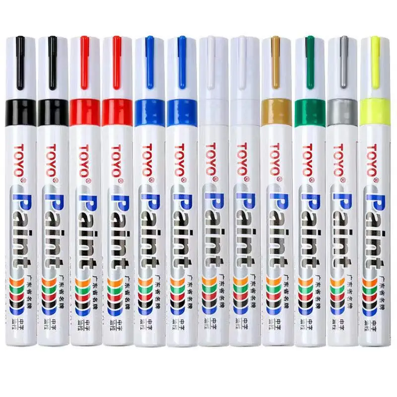 TOYO Oil Paint Marker Pen Permanent Markers for Car Tire and all surfaces  White Silver Gold - AliExpress