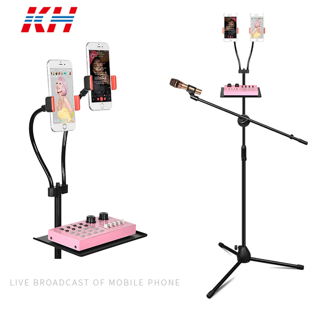 

KH-33 Stand Dual-Hand Machine Live Broadcasting Microphone Bracket With Tray High Quality Free Shipping
