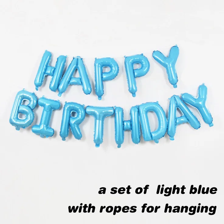light blue Воздушный шар с днем рождения, розовое золото, фольга, воздушный шар с буквами, воздущные шары детские игрушки, детское шоу, гелий, Балон, глобус, Cumpleanos Infantiles - Цвет: light blue