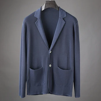 

JSBD sweater cardigan sweater men's suit collar wear sweater loose casual coat pl. brand clothing XXXXL