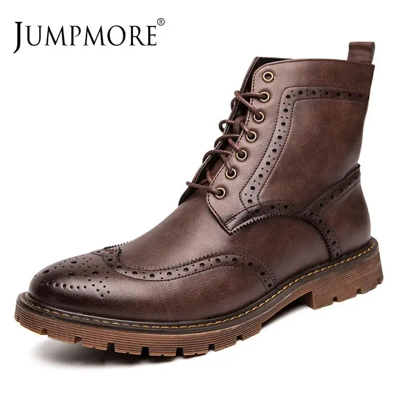 Mayba Winter Warm Lace-up Round Toe Short Boots Men Leather Shoes Size 38-44