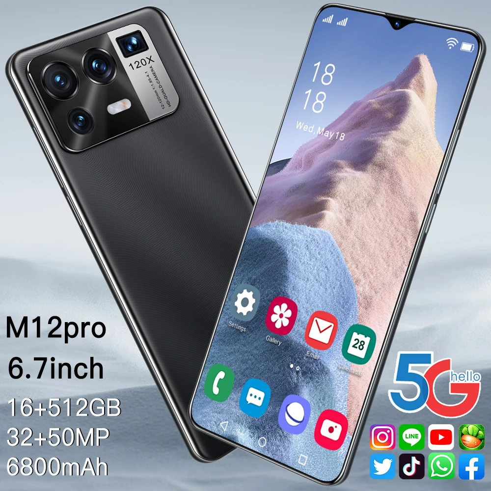 6 7inch M12 Pro Smartphone Android 10 0 5g Net 10 Core Mtk 6889 Unlock Global Version Cellphone 16gb 512gb Double Sim 6800 Mah Phone Screen Protectors Aliexpress