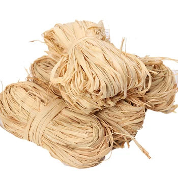 

6 Rolls Wood Color Raffia Grass Bundle Gift Box Filling Natural Plant Decorative Straw Red Wine Bouquet DIY Packing Raffia Grass