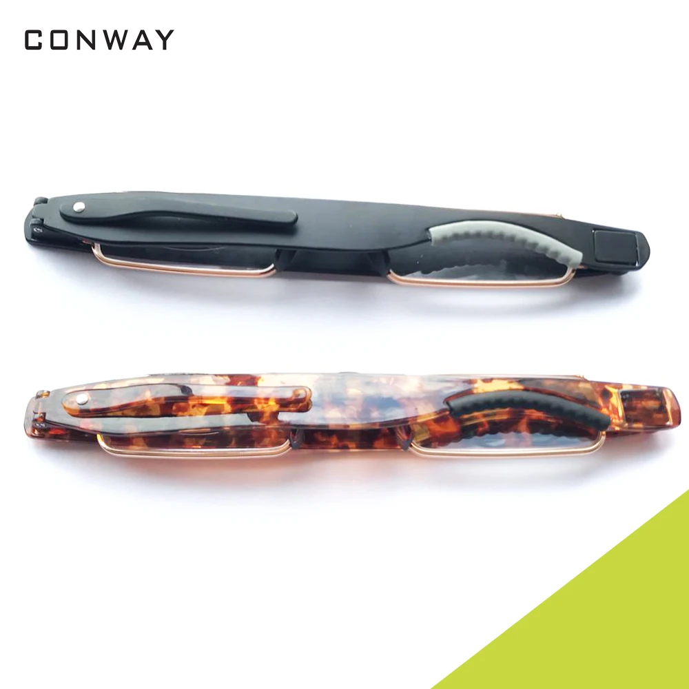Складные очки для чтения Conway, вращающиеся на 360 градусов, портативные очки для чтения с зажимом для ручки, легкие TR90, карманные трубки для чтения для мужчин и женщин