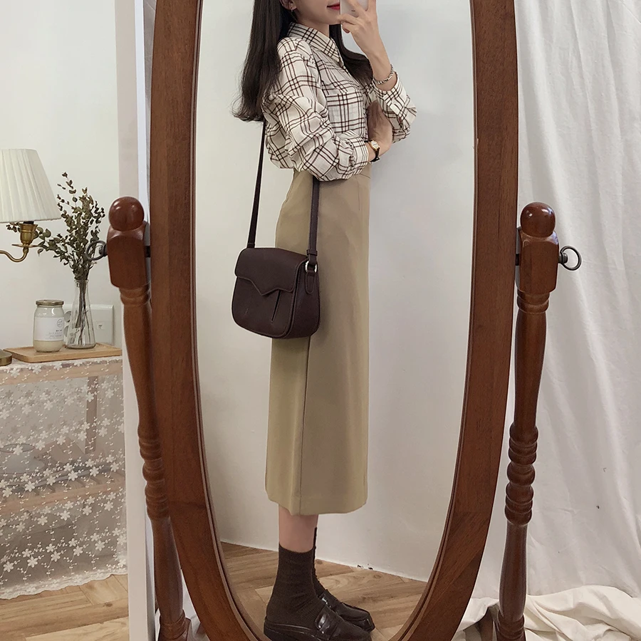 Зимние Бархатные юбки для женщин, модная Корейская Стильная дизайнерская зимняя теплая черная длинная юбка с велюровой подкладкой 10318