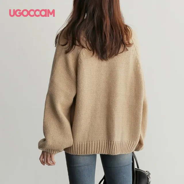 Women Solid Cardigan Long Sleeve Knitted Sweater Women Open Stitch Casual Sweaters Women Invierno 2020 Loose Cardigan Mujer 8