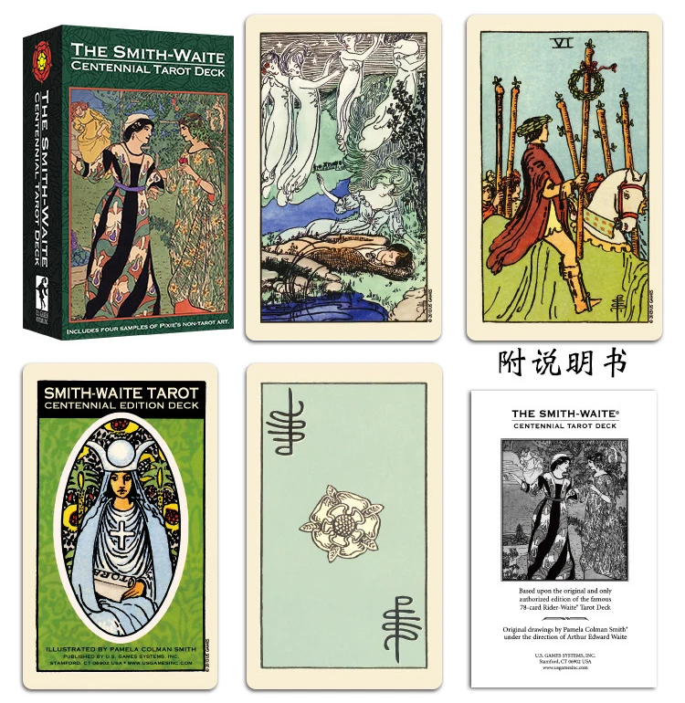 Полный английский Smith-Waite Centennial Tarot Cards игра с английским букетом инструкции Smith Вайт-Таро настольная игра